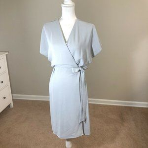 Topshop Crepe Wrap Dress 6 Pale Gray Kimono Sleeve Brand New Sexy Nordstrom